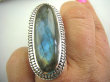 bpe4545 Baśniowy gigant 4,3 cm !!! Wielki Masywny 23 gramy !!! Pierścień Labradoryt Spektrolit - Kamień zorzy polarnej r.17/r.18 Srebro 925 # - 6