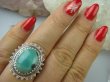 bpe5432 Cudowny Pierścień NATURALNY TURKUS - opiekun ciała i duszy r.17 pięknie zdobione  Srebro 925 # - 4