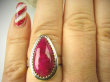 bpe8758 SLICZNA Rubinowa Kropla !!! Orientalny Delikatny Pierścień Pierścionek Rubin Indyjski Rubiny r.19 Srebro 925 # - 3