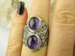 bpe8793 Masywny Pierścień Pierścionek z Ametystami Ametyst - kamień mądrości r.16 Srebro 925 # - 6
