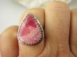 bpe8623 Śliczna Pastelowa KROPLA delikatny Pierścień Pierścionek Różowy RODOCHROZYT - kamień miłości r.19 Srebro 925 # - 4