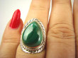 bpe9022 PIERŚCIEŃ Pierścionek z zielonym Malachitem Malachit - pobudza kreatywność r.15 Srebro 925 # - 2