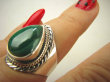 bpe9022 PIERŚCIEŃ Pierścionek z zielonym Malachitem Malachit - pobudza kreatywność r.15 Srebro 925 # - 3