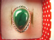 bpe9022 PIERŚCIEŃ Pierścionek z zielonym Malachitem Malachit - pobudza kreatywność r.15 Srebro 925 # - 8