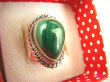 bpe9022 PIERŚCIEŃ Pierścionek z zielonym Malachitem Malachit - pobudza kreatywność r.15 Srebro 925 # - 9