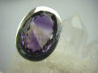 bpee2652 RZADKOŚĆ  UFF BAŚNIOWY OKAZ !!! Pierścień szlifowany Duży OKAZ DWUKOLOROWY AMETYST najwyższa jakość kamienia r.14 grube lśniące Srebro 925 # - 2