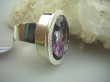 bpee2652 RZADKOŚĆ  UFF BAŚNIOWY OKAZ !!! Pierścień szlifowany Duży OKAZ DWUKOLOROWY AMETYST najwyższa jakość kamienia r.14 grube lśniące Srebro 925 # - 10