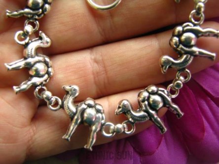 bb3582 Biżuteria Orientalna 18G, Max dł.19,5 cm Dwustronna KARAWANA 6 WIELBŁĄDÓW -SYMBOL BOGACTWA WYTRWAŁOŚCI I WYTRZYMAŁOŚCI Egzotyczna Bransoleta Cała ze Srebra SREBRO 925 #