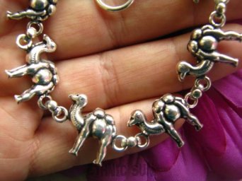 bb3582 Biżuteria Orientalna 18G, Max dł.19,5 cm Dwustronna KARAWANA 6 WIELBŁĄDÓW -SYMBOL BOGACTWA WYTRWAŁOŚCI I WYTRZYMAŁOŚCI Egzotyczna Bransoleta Cała ze Srebra SREBRO 925 #