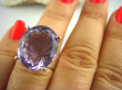 bpee2206 BAŚNIOWY Lux Pierścień szlifowany OKAZ AMETYST (ochrona, spokój umysłu, rozwój duchowy) - najwyższa jakość kamienia r.15 Srebro 925 # - 9