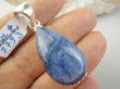 bwe3793 RZADKOŚĆ Intrygujący Piękny Wisior Niebiesko - Srebrny, Iskrzący Kamień Kianit (KYANIT) w pięknie zdobionej oprawie Srebro 925 # - 9