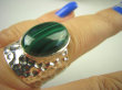 bpe6570 DUZY cudny Pierścień szeroka obrączka Malachit - pobudza kreatywność r.17 Srebro 925 # - 2