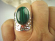 bpe6570 DUZY cudny Pierścień szeroka obrączka Malachit - pobudza kreatywność r.17 Srebro 925 # - 5