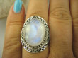 bpe6362 Niebiesko Chabrowa Egzotyczna piękność Pierścień Kamień Księżycowy r.17 Srebro 925 # - 2