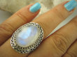 bpe6362 Niebiesko Chabrowa Egzotyczna piękność Pierścień Kamień Księżycowy r.17 Srebro 925 # - 3