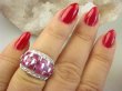 bpee4285  Lux OBŁĘDNA Delikatny Pierścień Obrączka Pierścionek naturalne Rubiny Birmańskie, oraz Cyrkonie r.15 SREBRO RODOWANE 925 # - 2