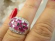 bpee4285  Lux OBŁĘDNA Delikatny Pierścień Obrączka Pierścionek naturalne Rubiny Birmańskie, oraz Cyrkonie r.15 SREBRO RODOWANE 925 # - 3