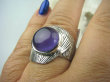 bpe5879 Cudny wzór  Pierścień fioletowy Ametyst - kamień mądrości r.19 Srebro 925 # - 3