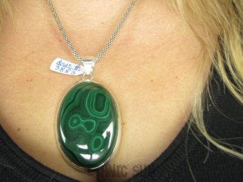 bwe3883 CUDOWNY Duży 35 gramów 6.4 cm !!! Nieziemsko piękny Wisior MALACHIT - pobudza kreatywność Srebro 925 #