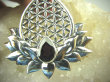bwee2135 KWIAT ŻYCIA i Kwiat Lotosu SILNY AMULET OCHRONNY !!!! Duży 6,5 cm Wisior Granaty SREBRO 925 # - 4