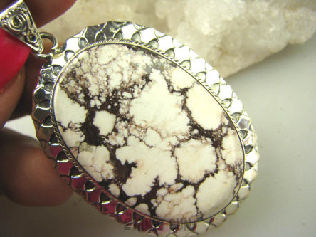 bwe2853 Olbrzym OKAZ 22 gramy !!! 6.5 cm !!! PIĘKNA KOMPOZYCJA Egzotyczny Wisior Brązowy, Biały JASPIS BREKCJA Srebro 925 #