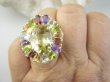 bpee4643 Wooow BOSKO PIĘKNY WIELOBARWNY Lux Pierścień Pierścionek naturalny Cytryn Lemon, Ametyst, Granaty, Oliwin, Blue Topaz r.19 SREBRO 925 # - 4