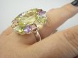 bpee4643 Wooow BOSKO PIĘKNY WIELOBARWNY Lux Pierścień Pierścionek naturalny Cytryn Lemon, Ametyst, Granaty, Oliwin, Blue Topaz r.19 SREBRO 925 # - 5