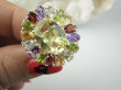 bpee4643 Wooow BOSKO PIĘKNY WIELOBARWNY Lux Pierścień Pierścionek naturalny Cytryn Lemon, Ametyst, Granaty, Oliwin, Blue Topaz r.19 SREBRO 925 # - 8