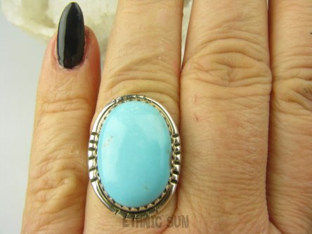 bpe8851 Niezwykły OKAZ Pierścień Pierścionek naturalny TURKUS ARIZONA Turkusy r.17 Srebro 925 #