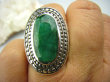bpee1904 SKÓRA WĘŻA !!!! Niezwykły OLBRZYM Pierścień naturalny Szmaragd Indyjski Szmaragdy r.17/ r.18 Srebro 925 # - 2