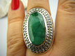 bpee1904 SKÓRA WĘŻA !!!! Niezwykły OLBRZYM Pierścień naturalny Szmaragd Indyjski Szmaragdy r.17/ r.18 Srebro 925 # - 4