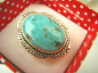 bpe8528 Śliczny OKAZ Pierścień Pierścionek naturalny niebieski TURKUS ARIZONA Turkusy r.18 Srebro 925 # - 7