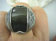 bpe5680 Cudowny FENOMENALNY OKAZ - MAROKAŃSKI DUŻY PIERŚCIEŃ OBSYDIAN ZŁOCISTY z Meksyku - chroni przed zawiścią, „złym spojrzeniem” i przed pechem ) r.25/r.26 Duży Rozmiar Maroko Srebro 925 # - 9